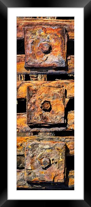 Rusty bolts, New Quay, Wales Framed Mounted Print by Kevin Howchin
