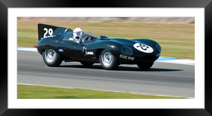 D type Jaguar Framed Mounted Print by Julian Bowdidge