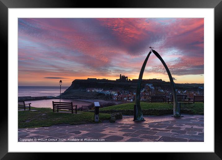 Whitby sunrise 1035 Framed Mounted Print by PHILIP CHALK