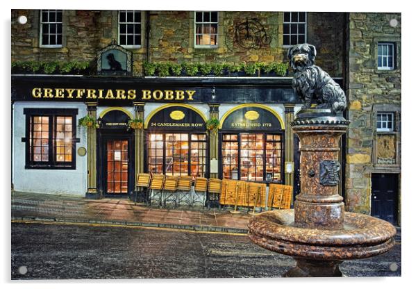 Greyfriars Bobby Edinburgh  Acrylic by Darren Galpin