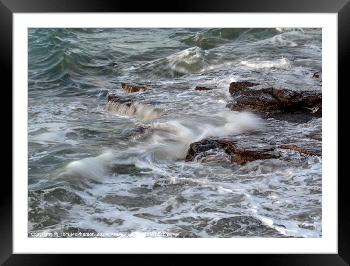 Sea Over Rocks Framed Mounted Print by Tom McPherson
