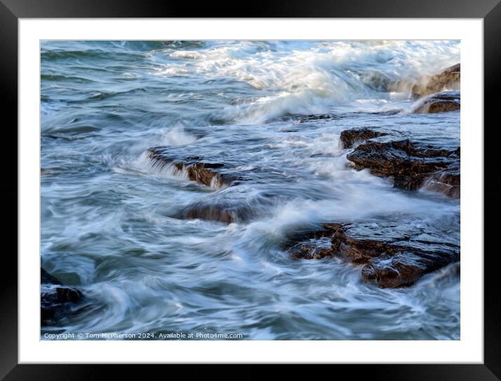Sea over Rocks Framed Mounted Print by Tom McPherson