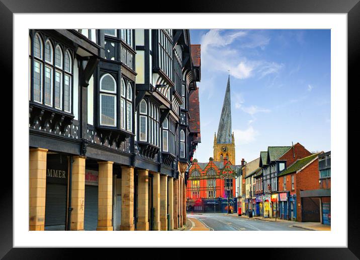 The Crooked Spire Chesterfield Framed Mounted Print by Steve Smith