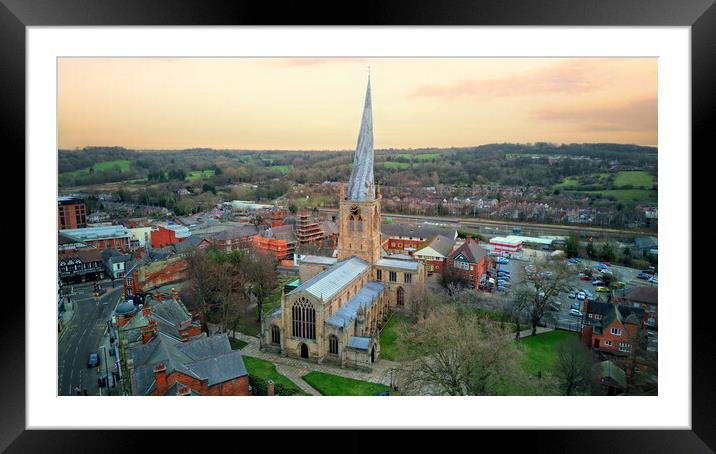 The Crooked Spire Chesterfield Framed Mounted Print by Steve Smith