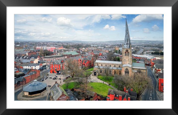 Chesterfield's Crooked Spire Framed Mounted Print by Tim Hill