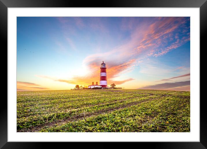 Happisburgh Lighthouse Sunrise Framed Mounted Print by Bryn Ditheridge