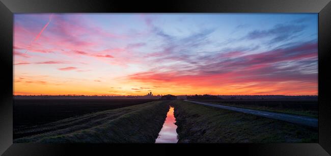 Dawn behind Ely Cathedral, 28th January 2024 Framed Print by Andrew Sharpe