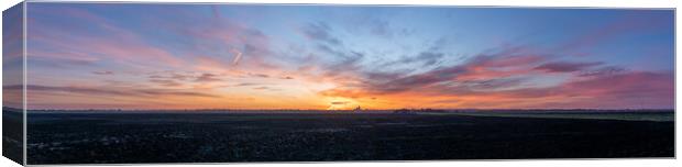 Dawn behind Ely Cathedral, 28th January 2024 Canvas Print by Andrew Sharpe