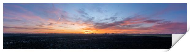 Dawn behind Ely Cathedral, 28th January 2024 Print by Andrew Sharpe