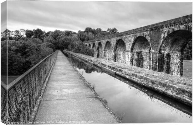 Chirk Aqueduct and Viaduct  Canvas Print by Diana Mower