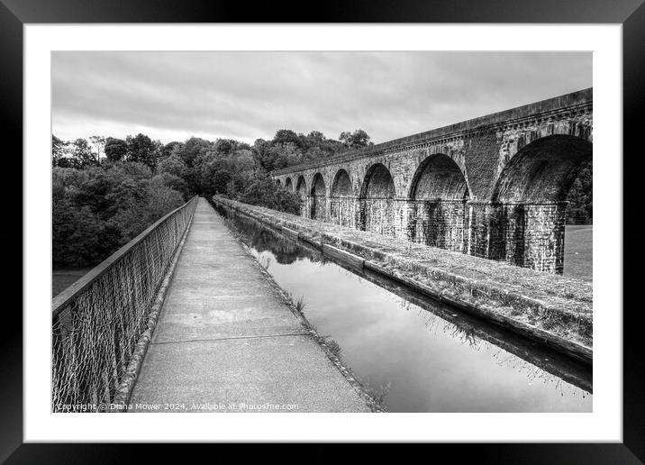 Chirk Aqueduct and Viaduct  Framed Mounted Print by Diana Mower