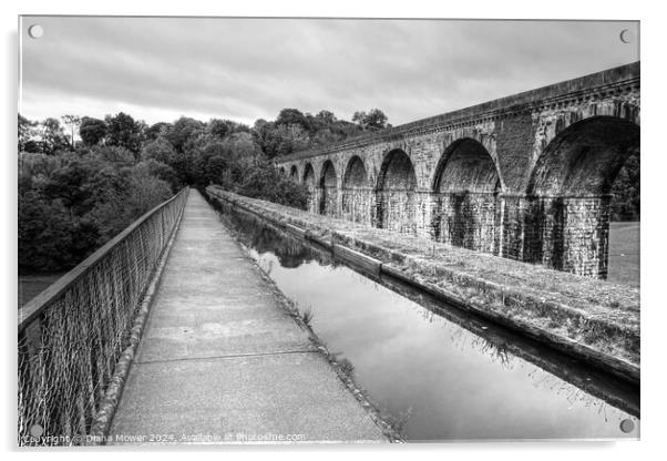 Chirk Aqueduct and Viaduct  Acrylic by Diana Mower