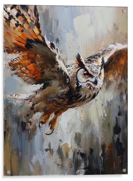 Owl in flightAnimal  Acrylic by Steve Ditheridge