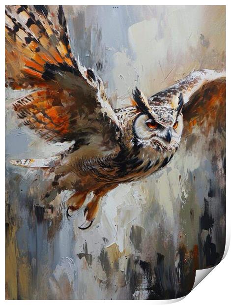 Owl in flightAnimal  Print by Steve Ditheridge