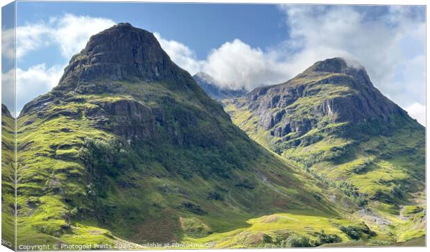 Glen Coe in the Highlands of Scotland Canvas Print by Photogold Prints