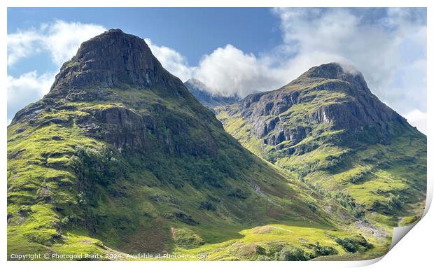 Glen Coe in the Highlands of Scotland Print by Photogold Prints