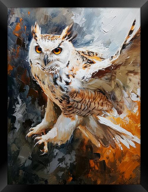 Owl oil painting  Framed Print by Steve Ditheridge