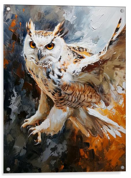 Owl oil painting  Acrylic by Steve Ditheridge