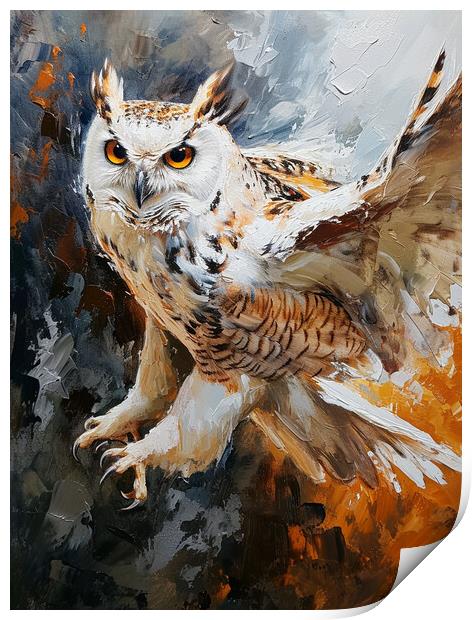 Owl oil painting  Print by Steve Ditheridge