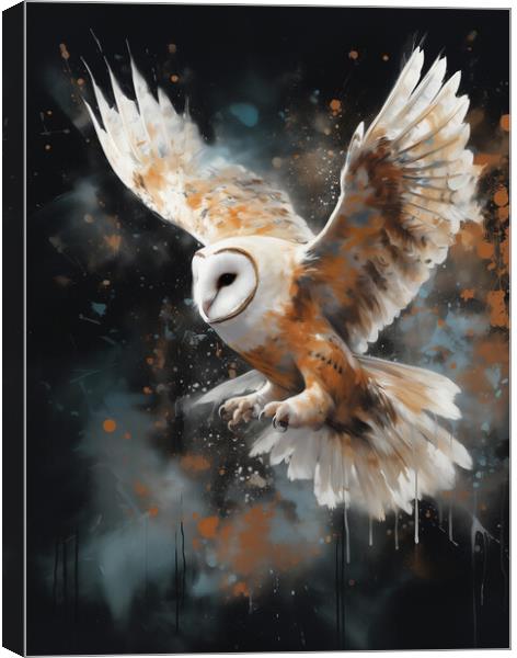 Barn owl oil painting  Canvas Print by Steve Ditheridge