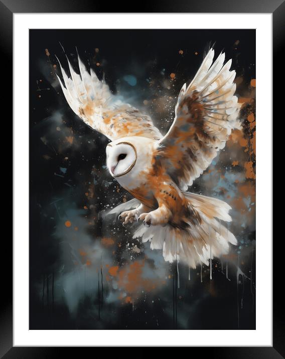 Barn owl oil painting  Framed Mounted Print by Steve Ditheridge