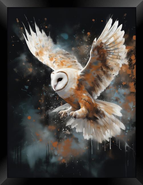Barn owl oil painting  Framed Print by Steve Ditheridge