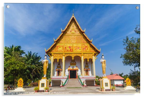 Wat That Luang Neua Vientiane Acrylic by Margaret Ryan