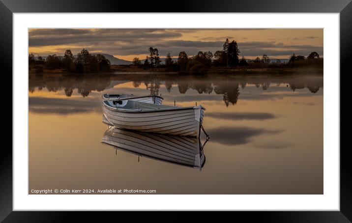 Loch Ruskie Boats at Dawn Framed Mounted Print by Colin Kerr