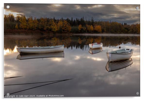 Loch Ruskie Boats at Dawn Acrylic by Colin Kerr