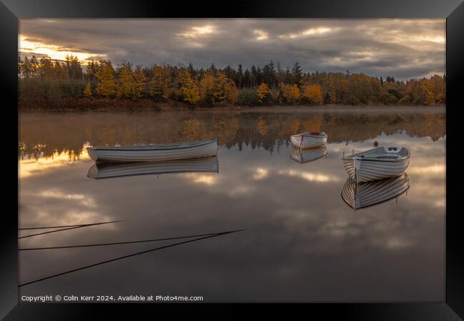 Loch Ruskie Boats at Dawn Framed Print by Colin Kerr