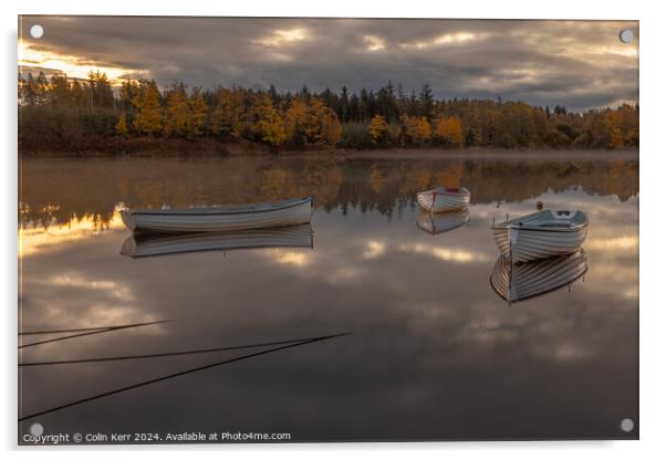 Loch Ruskie Boats at Dawn Acrylic by Colin Kerr