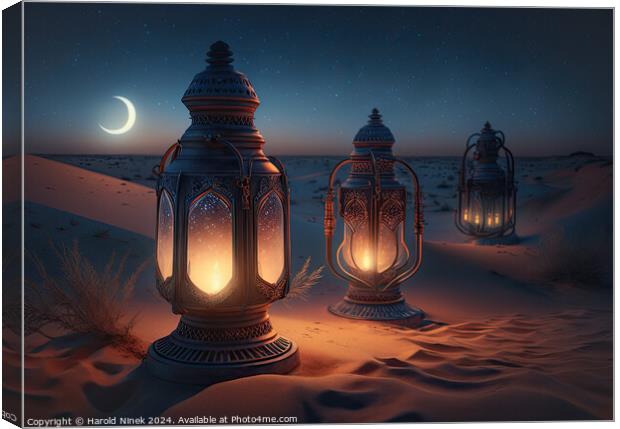 Desert Lanterns Canvas Print by Harold Ninek