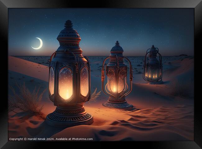 Desert Lanterns Framed Print by Harold Ninek