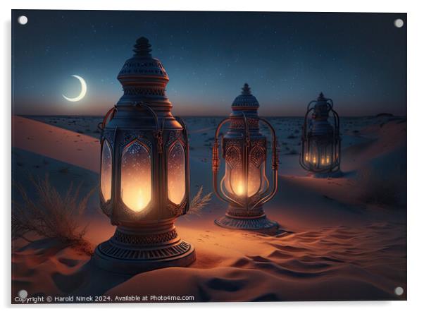 Desert Lanterns Acrylic by Harold Ninek