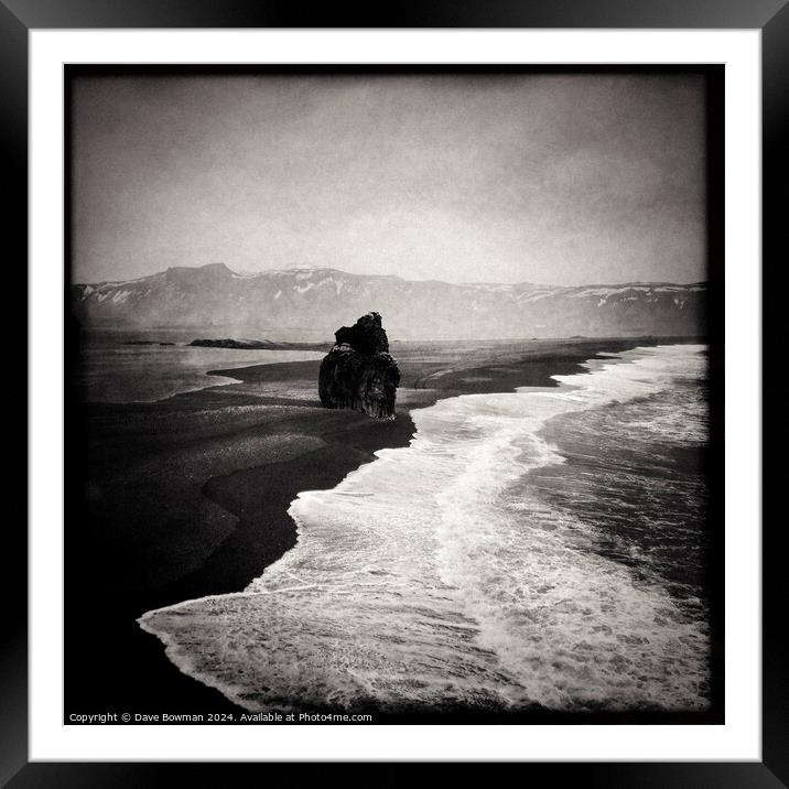 Dyrhólaey Beach and Sea Stack Framed Mounted Print by Dave Bowman