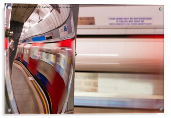Speeding Train on the London Underground  Acrylic by Alan Barr