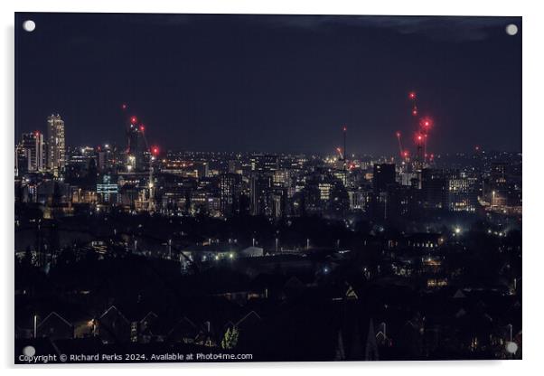 Leeds City Skyline Acrylic by Richard Perks