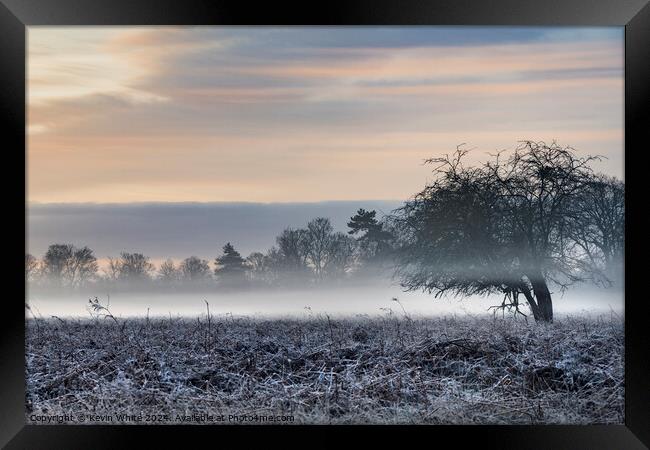 Spooky mist on a January morning Framed Print by Kevin White