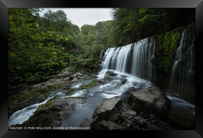 Brecon Beacons Waterfall, South Wales Framed Print by Philip King