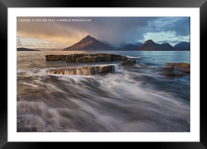 Storm over the Cuillin  Framed Mounted Print by John Ellis