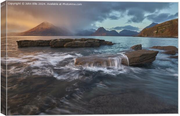 Stormy Sunset on the Cuillin Canvas Print by John Ellis