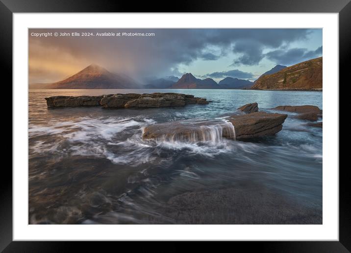 Stormy Sunset on the Cuillin Framed Mounted Print by John Ellis
