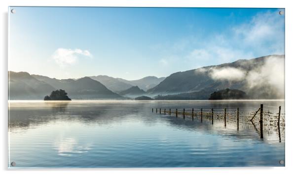 Misty calm Derwent Water number 2 Acrylic by Julian Carnell