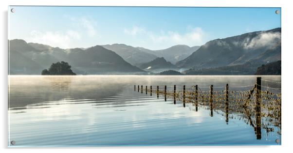 Misty Derwent water with Borrowdale in the Distance Acrylic by Julian Carnell
