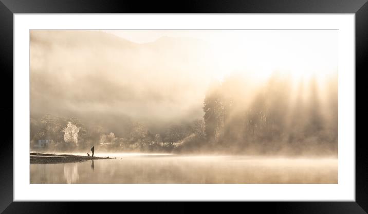 Magical sunrise with reflections over Derwent Water Framed Mounted Print by Julian Carnell
