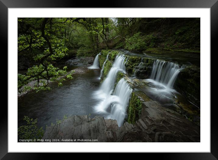 Brecon Beacons Waterfall, South Wales Framed Mounted Print by Philip King