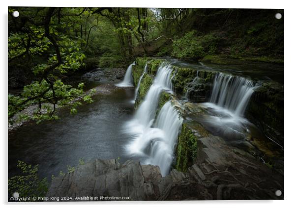 Brecon Beacons Waterfall, South Wales Acrylic by Philip King