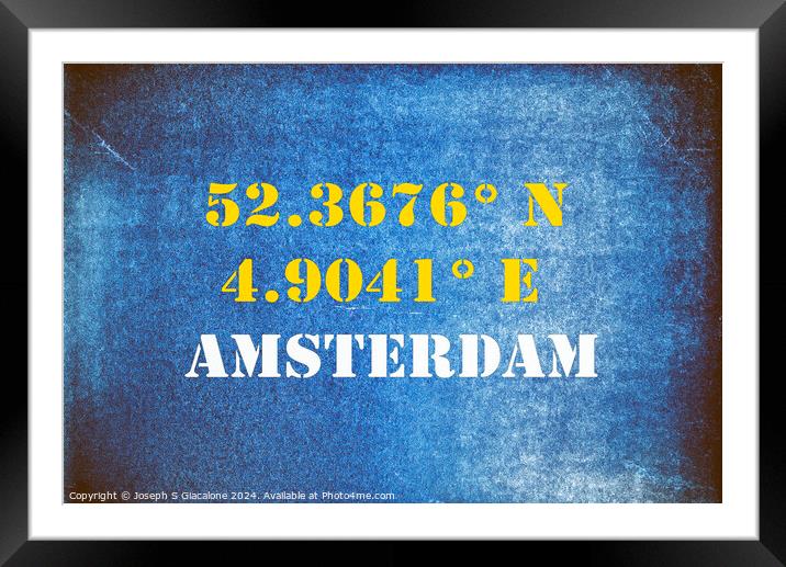 GPS Amsterdam Framed Mounted Print by Joseph S Giacalone