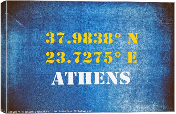 GPS Athens Greece Canvas Print by Joseph S Giacalone