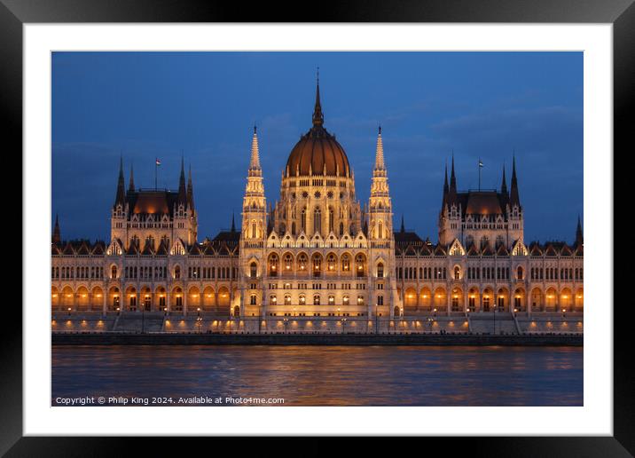 Hungarian Parliament Building, Budapest Framed Mounted Print by Philip King